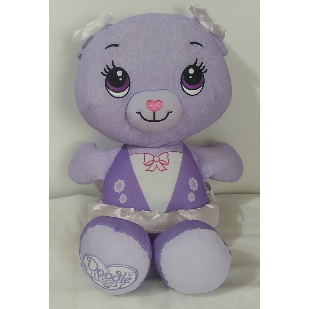 Fisher Price Doodle Bear Plush Girl Ballerina Purple Pink 13" READ